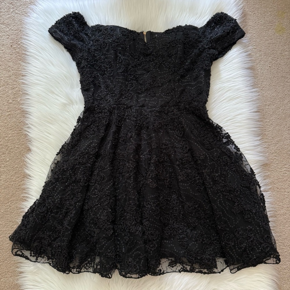 Fashion Nova Britney Rose Black Sleeveless Off-Shoulder Mini Dress Large - Picture 4 of 9